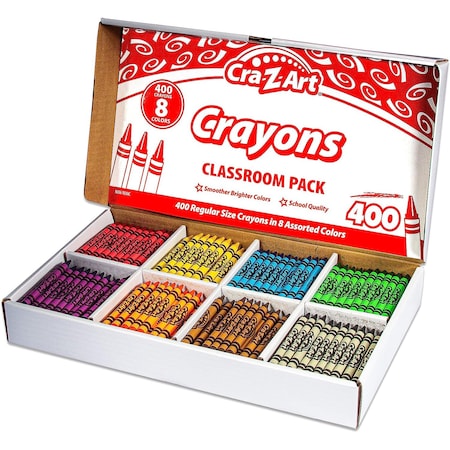 Cra-Z-Art Crayon Class Pack, 8 Colors, 400PK 74012-1